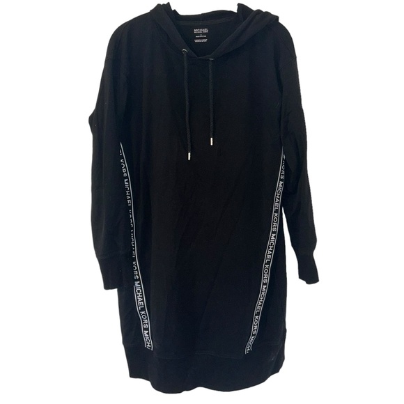Michael Kors Dresses & Skirts - Black & White Michael Kors MK Designer Dress Hoodie Style Women’s Size Small Fit